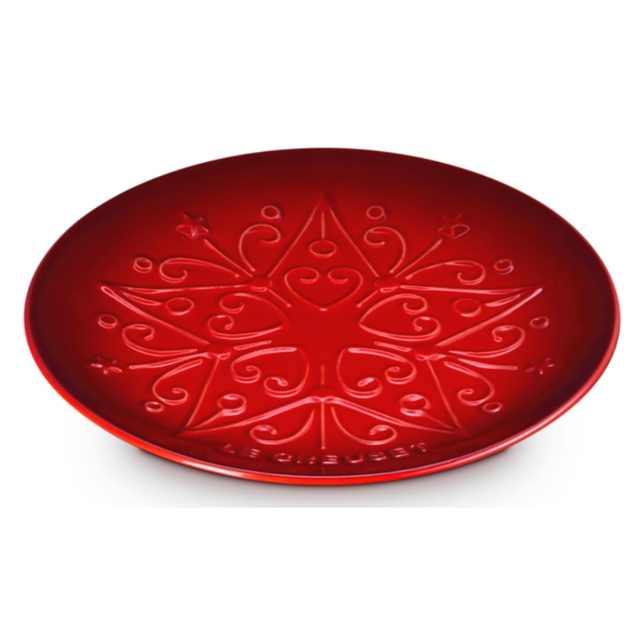additioanl image for  Le Creuset Winter Relief Plate Cerise 